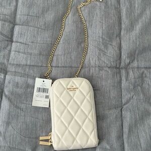 Kate Spade Quilted Ivory Phone Crossbody